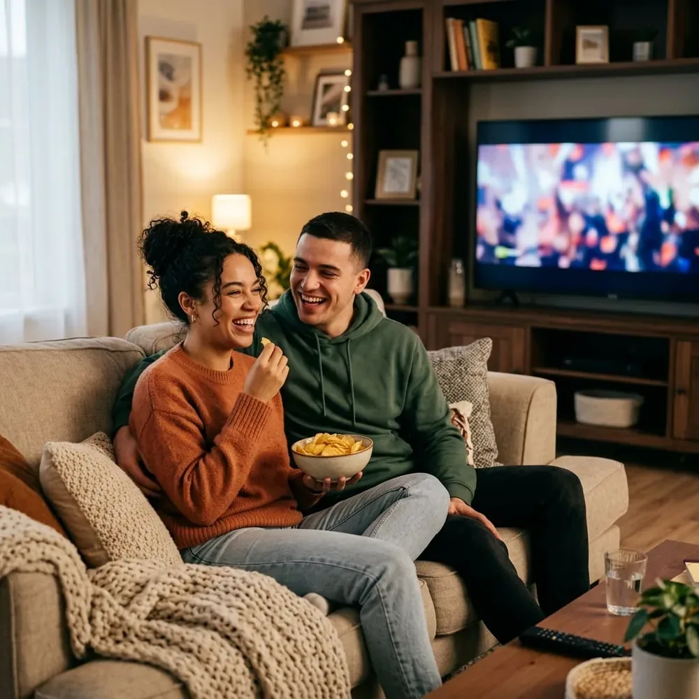 Stel samen op de bank tv kijken met een Smart IPTV abonnement